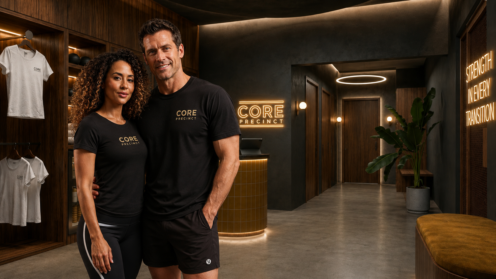 Core Precinct franchise owners inside a studio